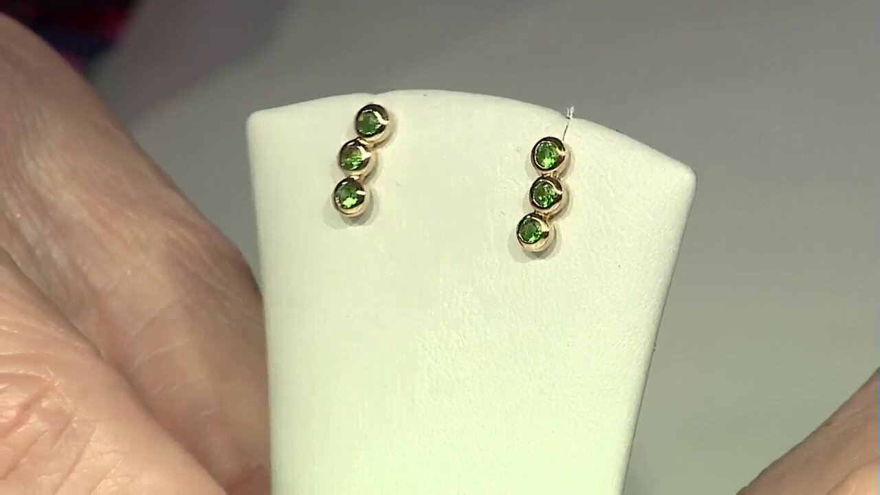 Video 14K Kenya Tsavorite Gold Earrings (CIRARI)