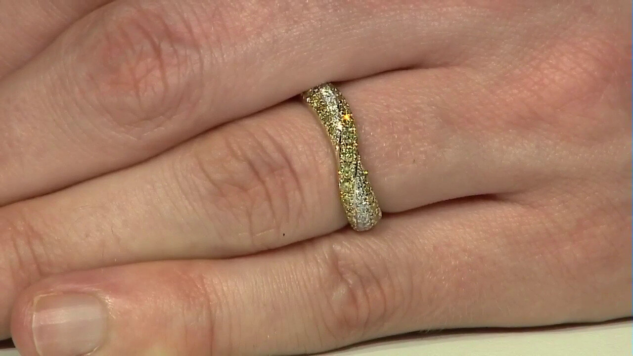 Video Anillo en oro con Diamante amarillo SI1 (CIRARI)