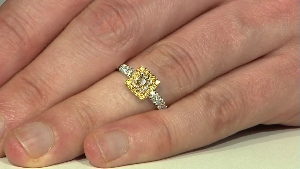 Video Gouden ring met een gele SI2 diamant (CIRARI)