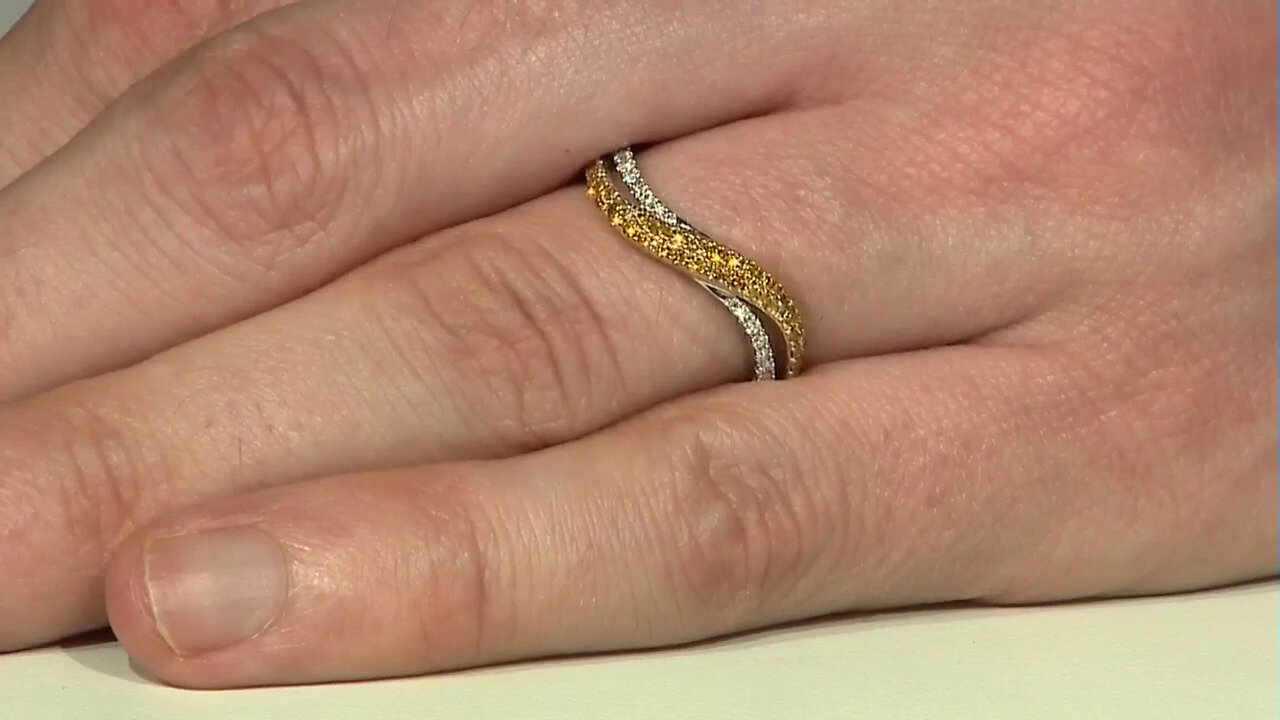 Video 14K SI2 Orange Diamond Gold Ring (CIRARI)