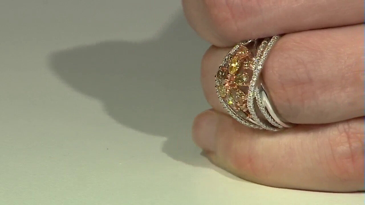 Video Gouden ring met SI2 Fancy Diamanten (CIRARI)