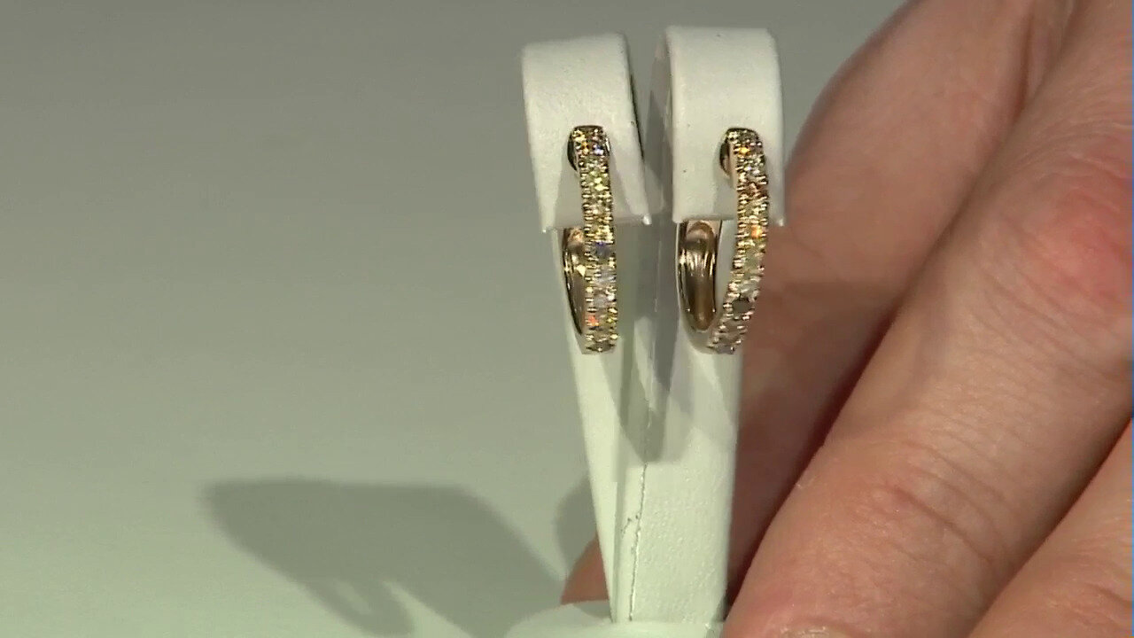 Video 14K SI2 Fancy Diamond Gold Earrings (CIRARI)