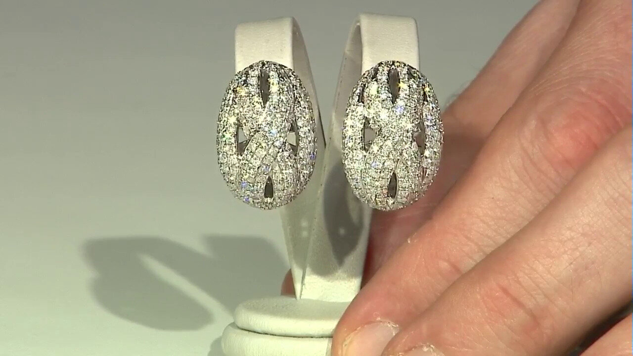 Video 14K I1 (H) Diamond Gold Earrings (CIRARI)