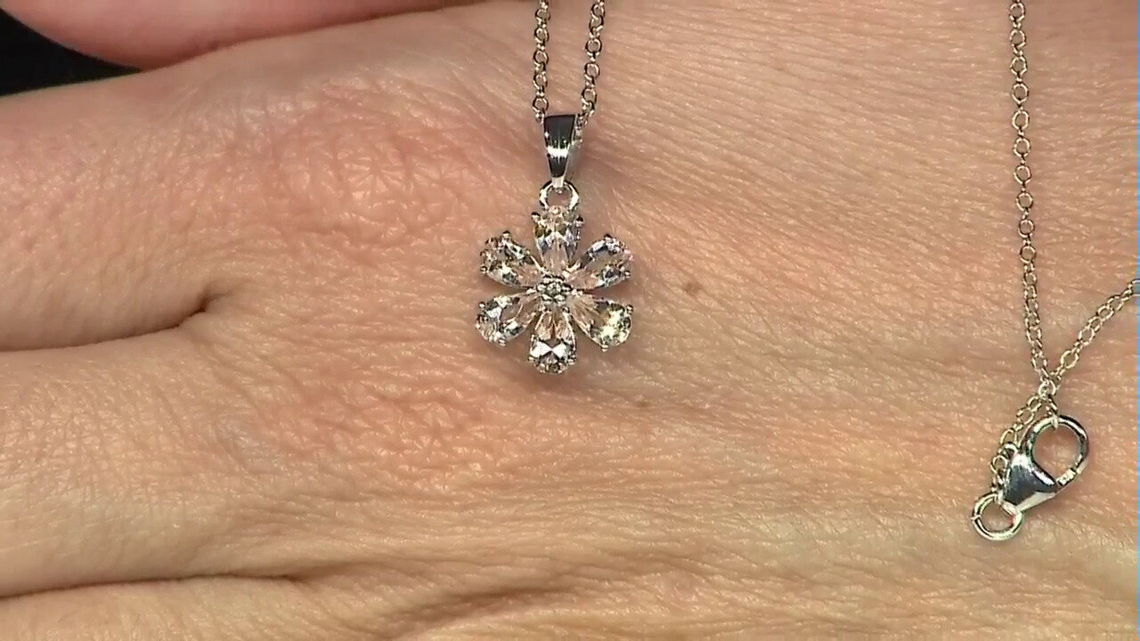 Video Morganite Silver Necklace