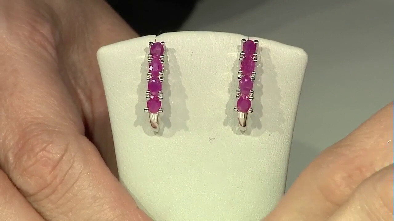 Video Ruby Silver Earrings