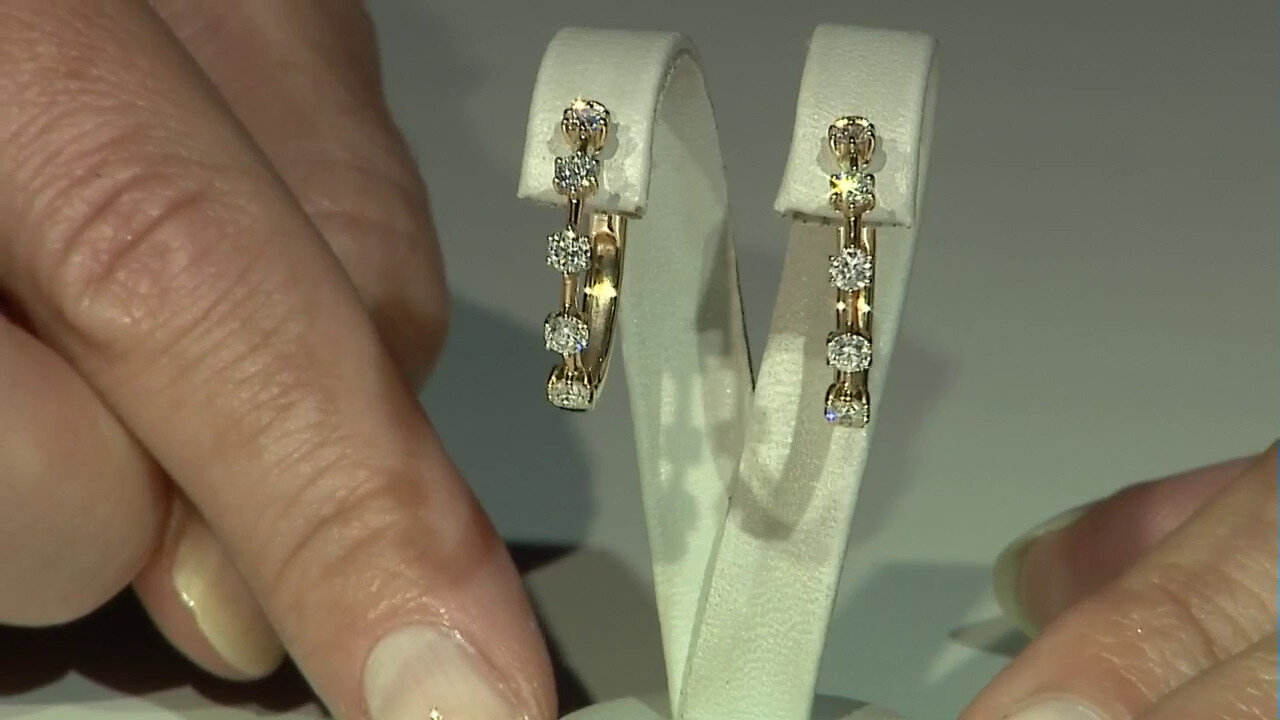 Video 14K SI2 (H) Diamond Gold Earrings (CIRARI)