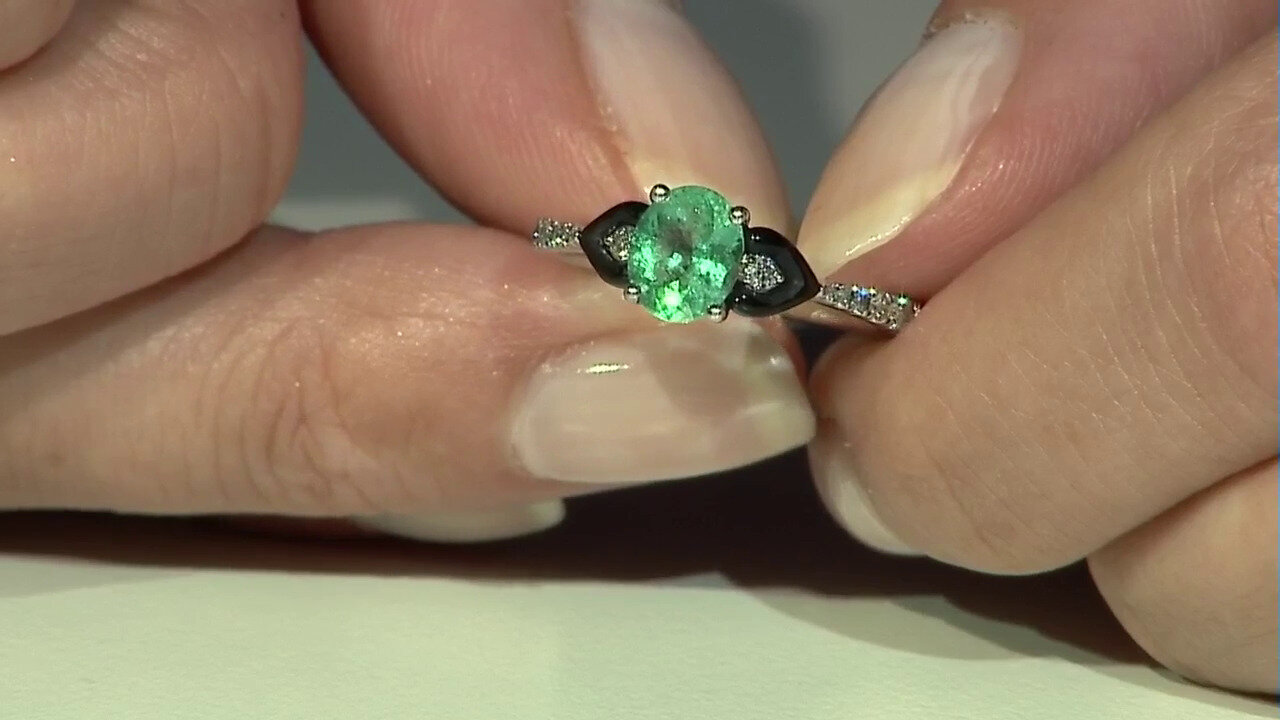 Video 18K AAA Zambian Emerald Gold Ring (CIRARI)