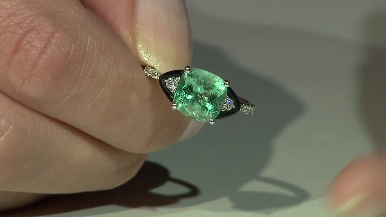 Video 18K AAA Zambian Emerald Gold Ring (CIRARI)