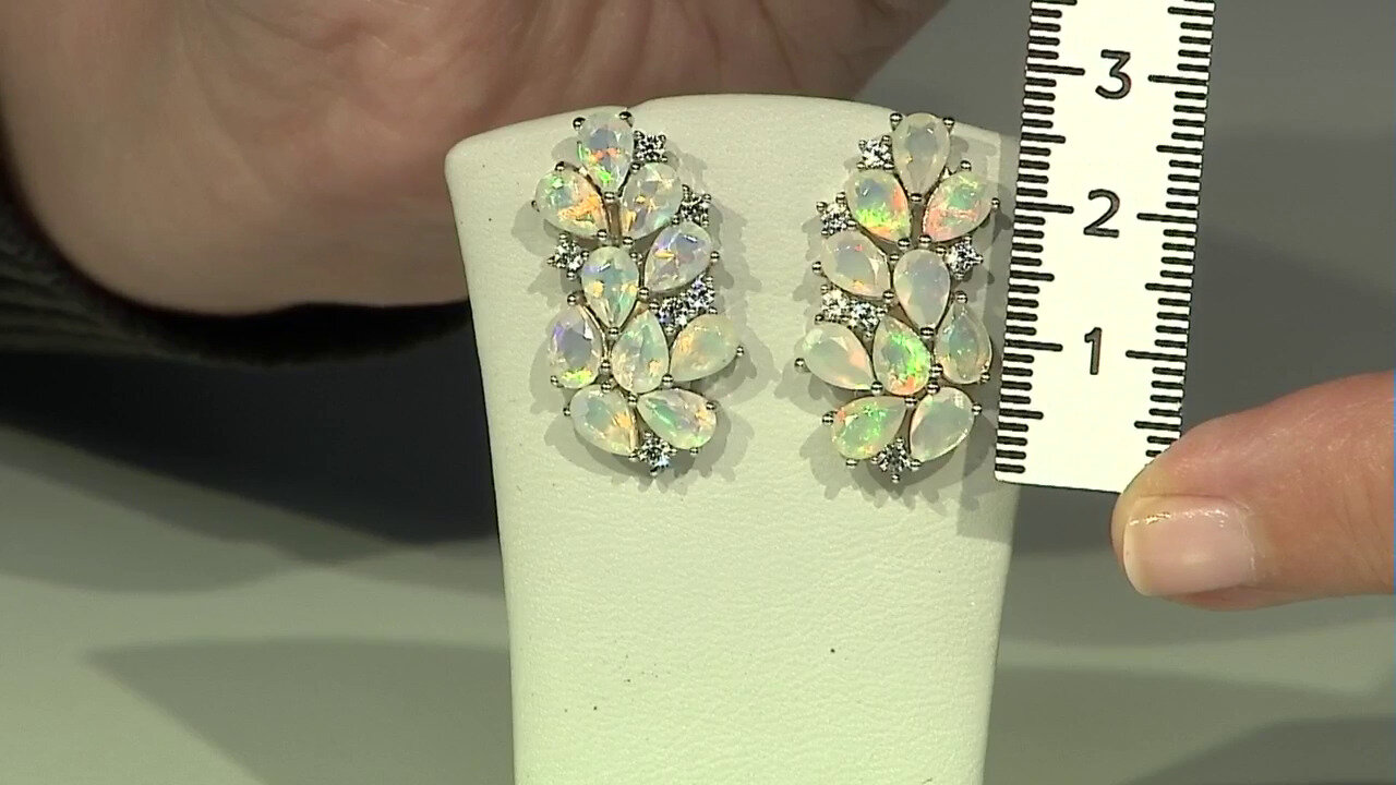 Video Welo Opal Silver Earrings