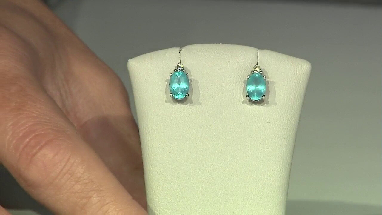 Video Boucles d'oreilles en or et Apatite bleue