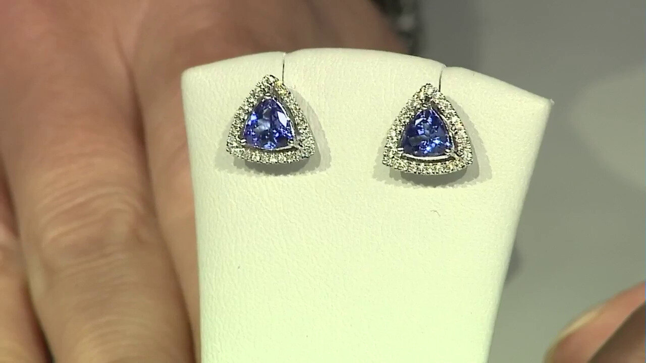 Video 10K AAA Tanzanite Gold Earrings