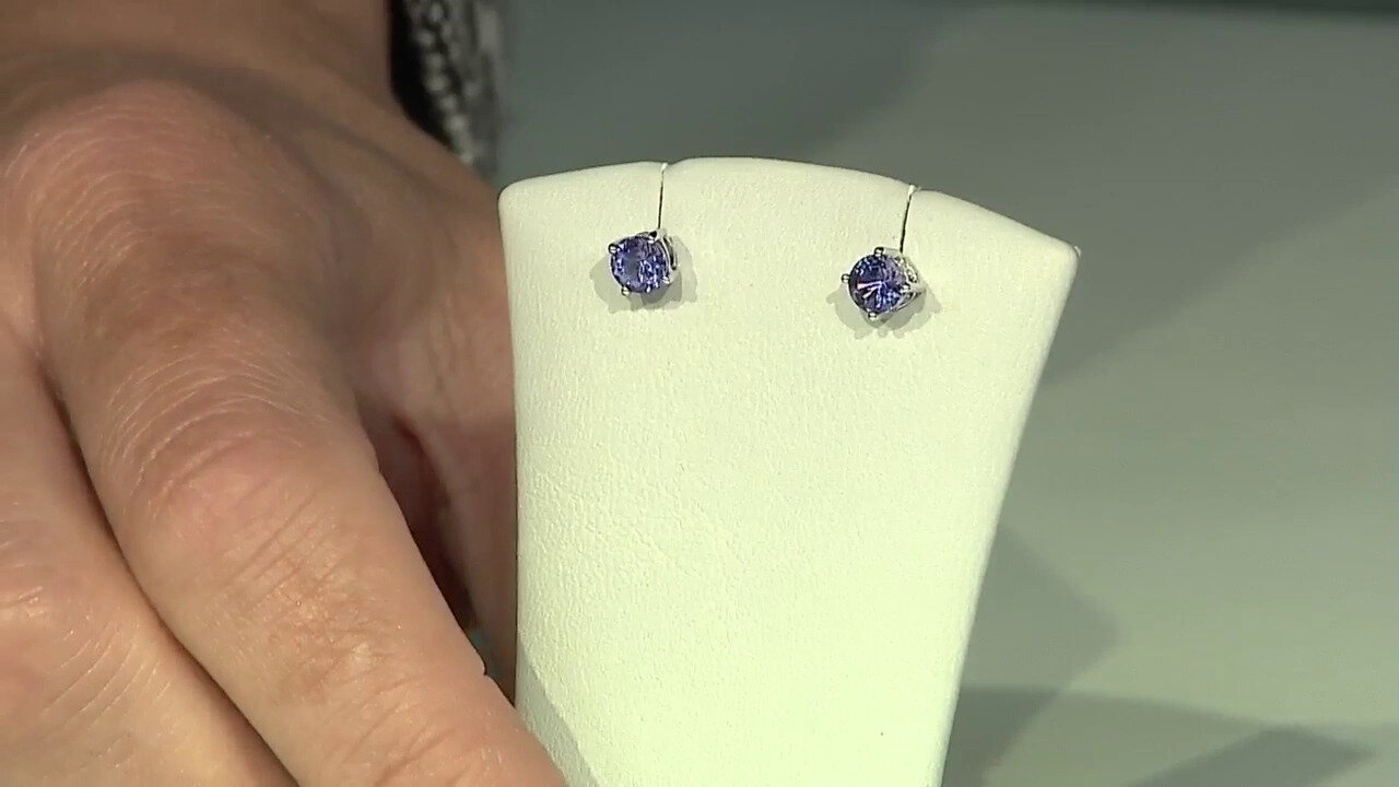 Video 10K AAA Tanzanite Gold Earrings