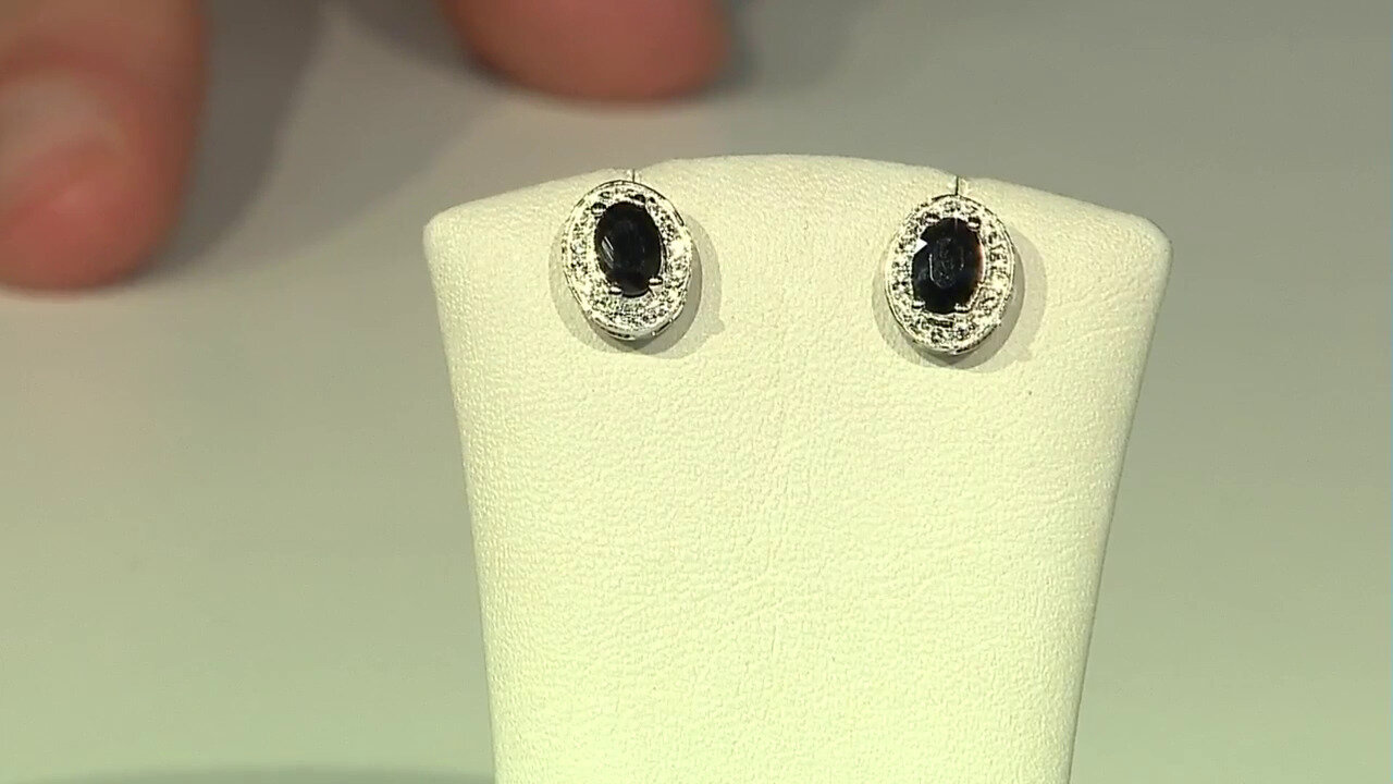 Video Blue Sapphire Silver Earrings