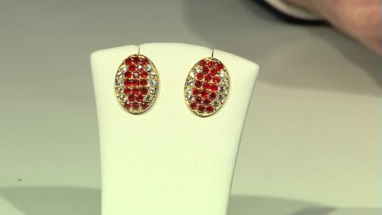 Video Tanzanian Ruby Silver Earrings