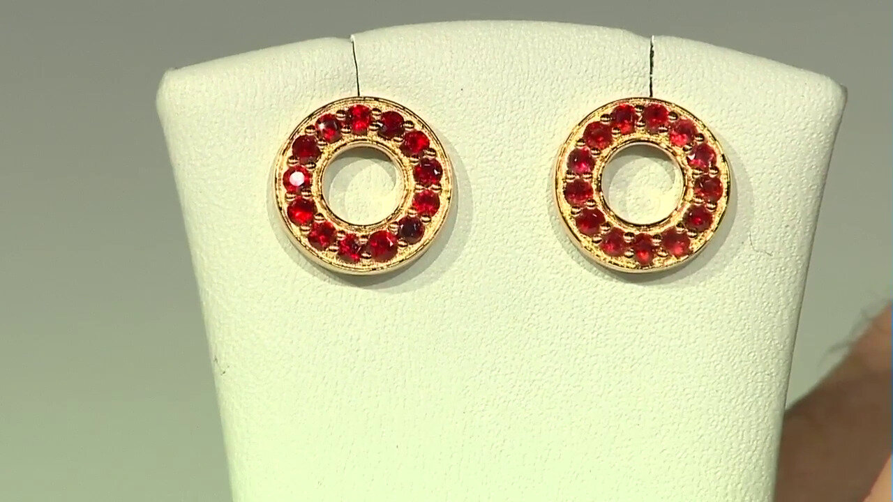 Video Tanzanian Ruby Silver Earrings