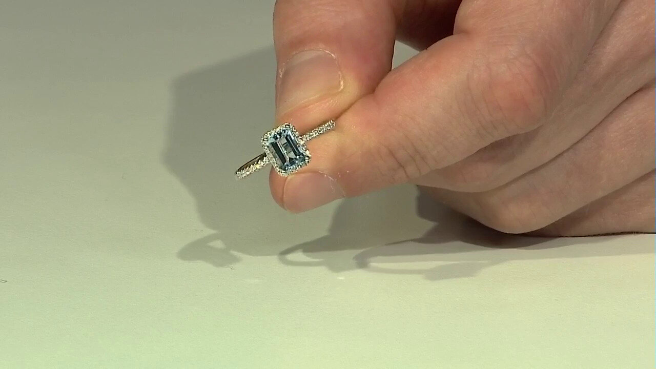 Video 10K AAA Brazilian Aquamarine Gold Ring