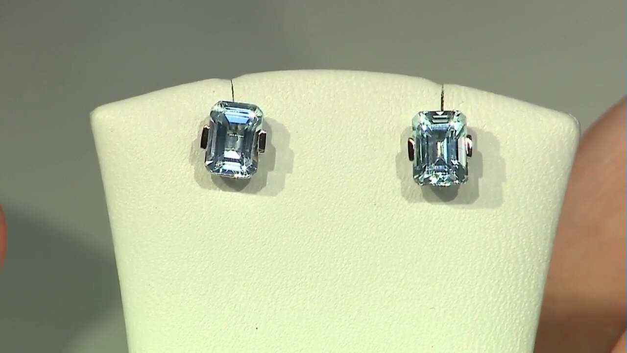 Video 10K AAA Brazilian Aquamarine Gold Earrings