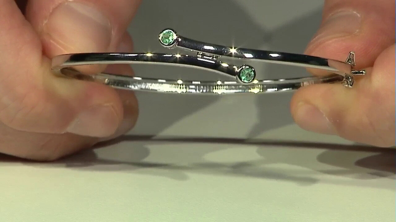 Video Bracelet en argent et Emeraude de Russie