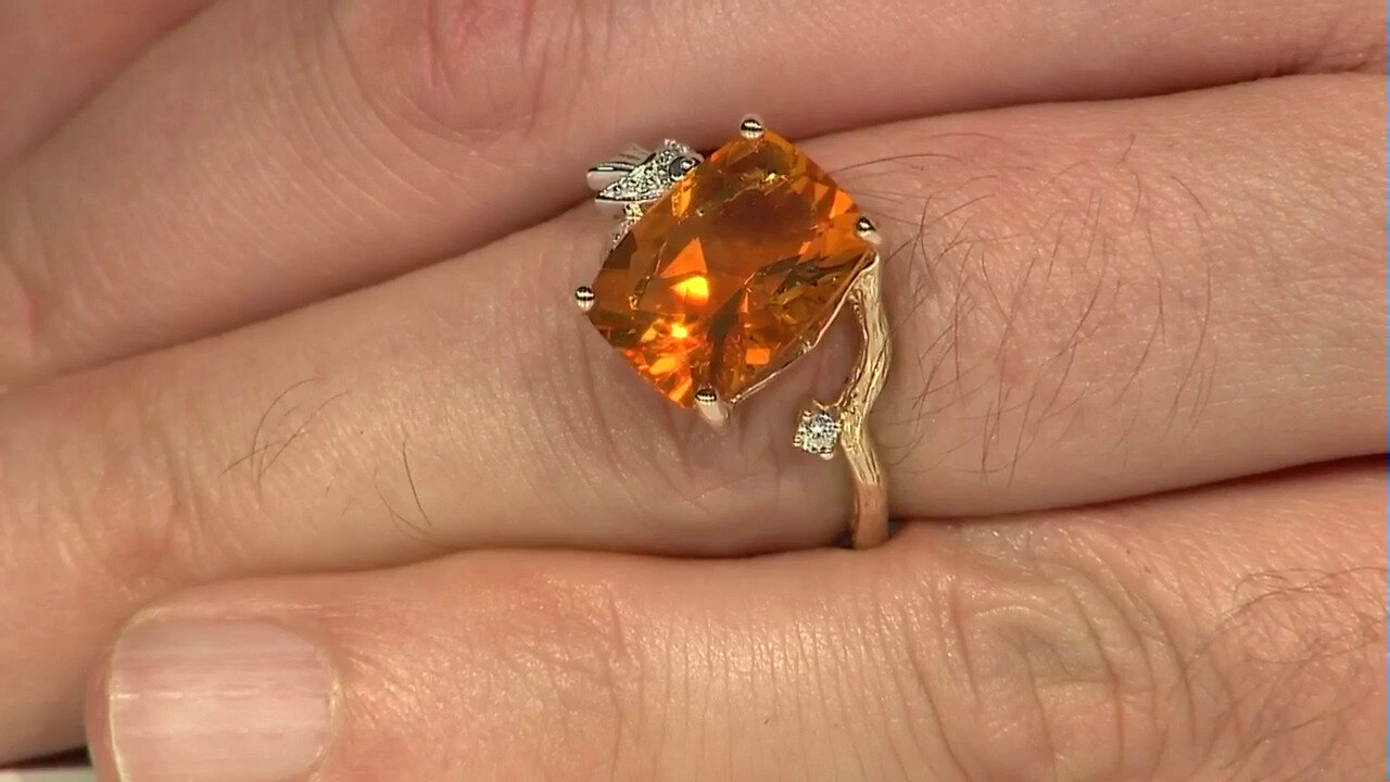 Video 14K Mexican Fire Opal Gold Ring (Smithsonian)