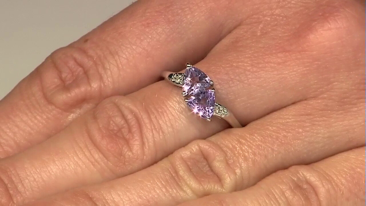 Video Rose de France Amethyst Silver Ring