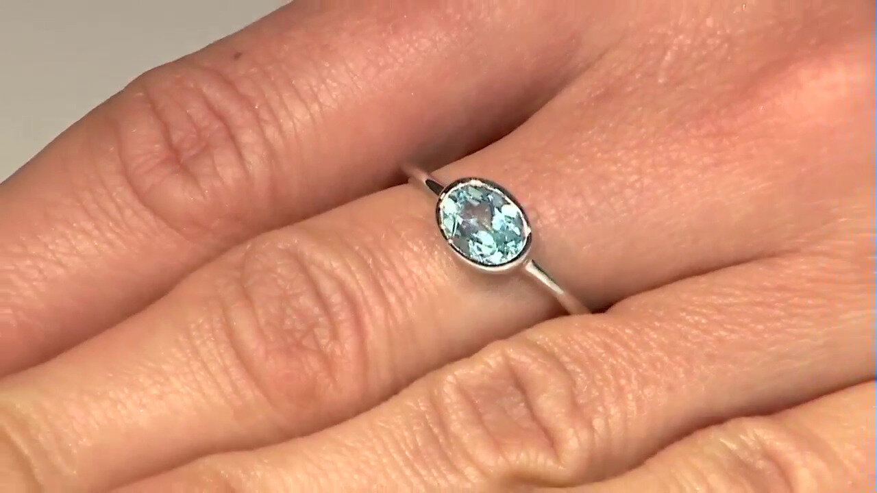 Video Sky Blue Topaz Silver Ring