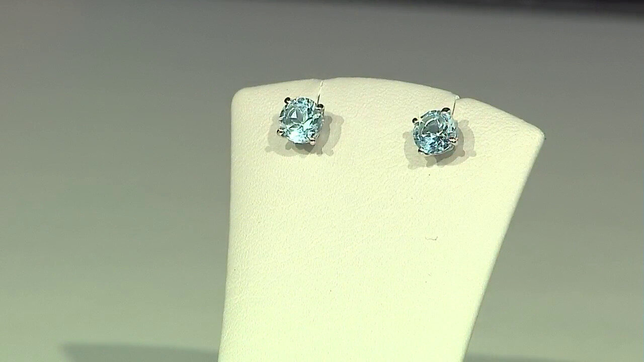 Video Sky Blue Topaz Silver Earrings