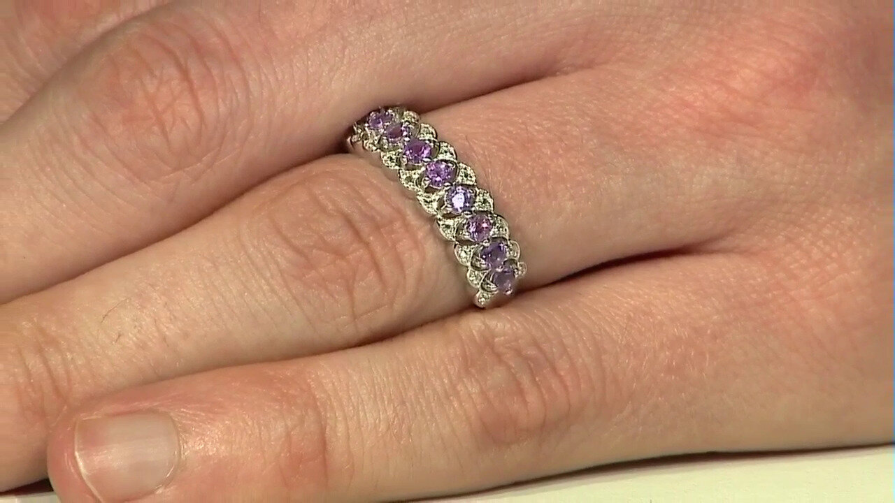 Video Amethyst Silver Ring