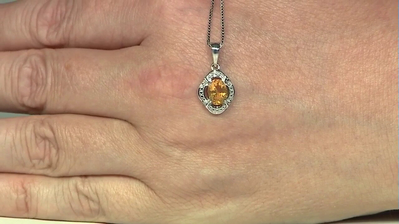 Video Mexican Fire Opal Silver Pendant