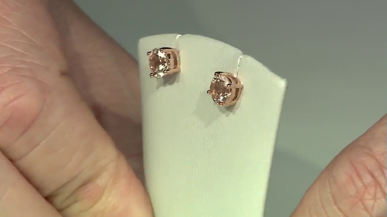 Video 10K AAA Morganite Gold Earrings