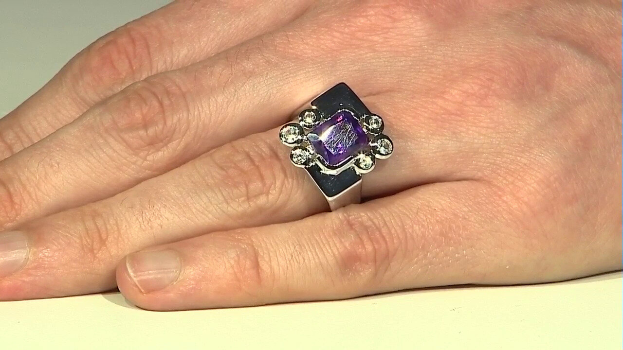 Video Siberian Amethyst Silver Ring (de Melo)