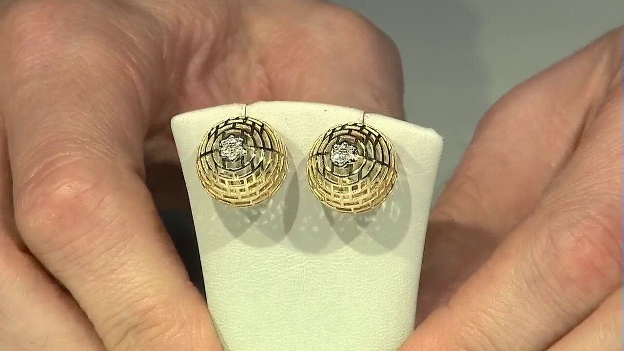 Video 9K I1 (I) Diamond Gold Earrings (Ornaments by de Melo)