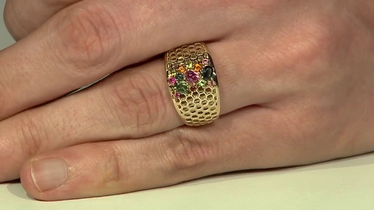 Video 9K Indicolite Gold Ring (Ornaments by de Melo)