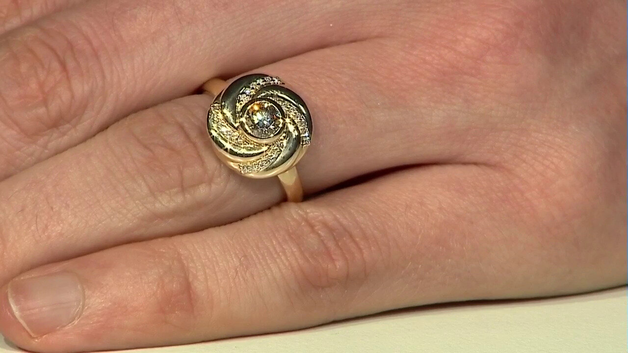 Video Gouden ring met een I2 Champagne Diamant (de Melo)