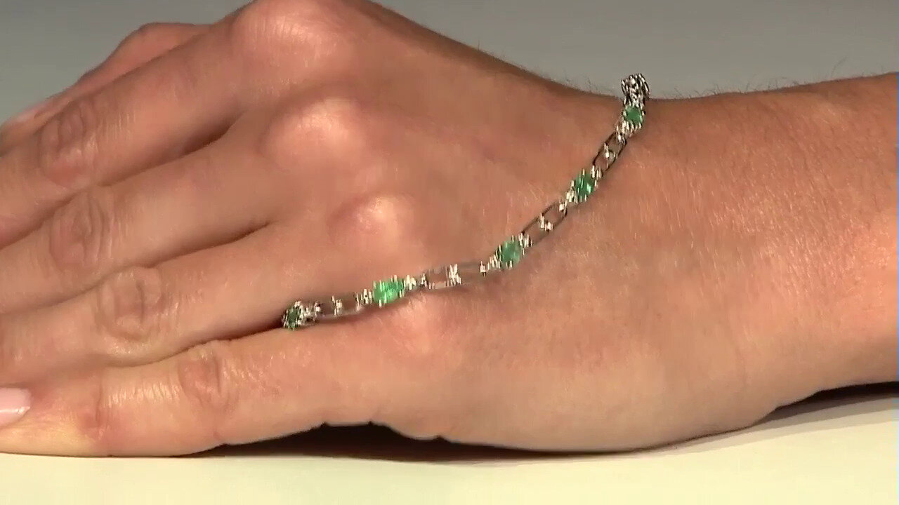 Video Zambian Emerald Silver Bracelet