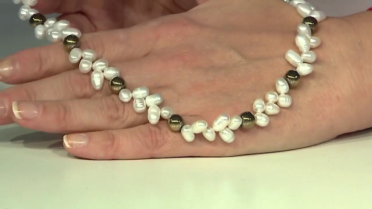 Video Freshwater pearl Silver Necklace (TPC)