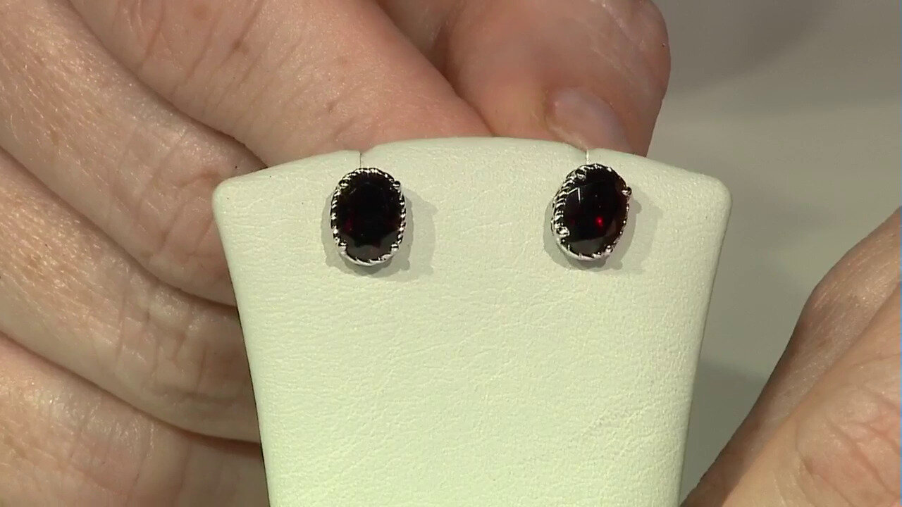 Video Garnet Silver Earrings