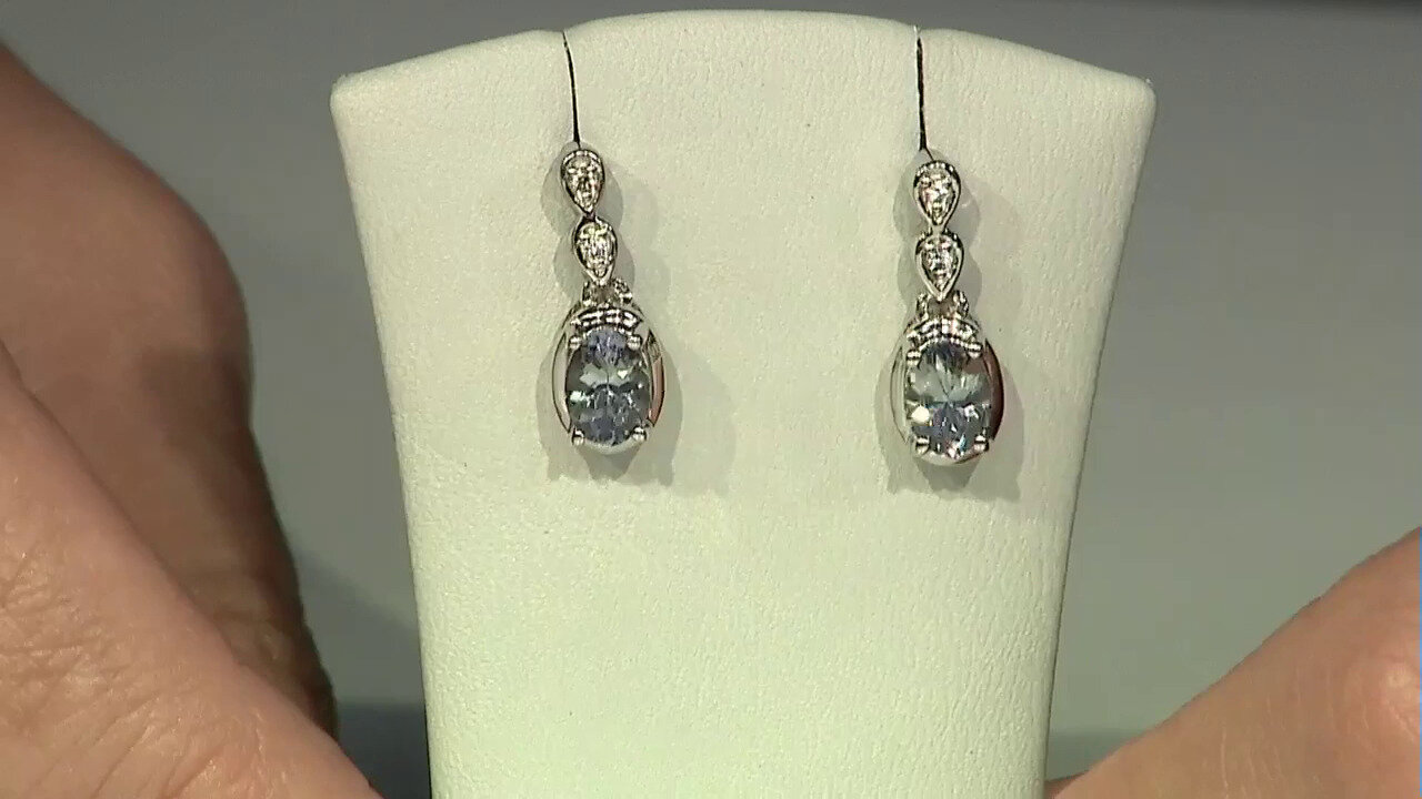 Video Unheated Tanzanite Silver Earrings