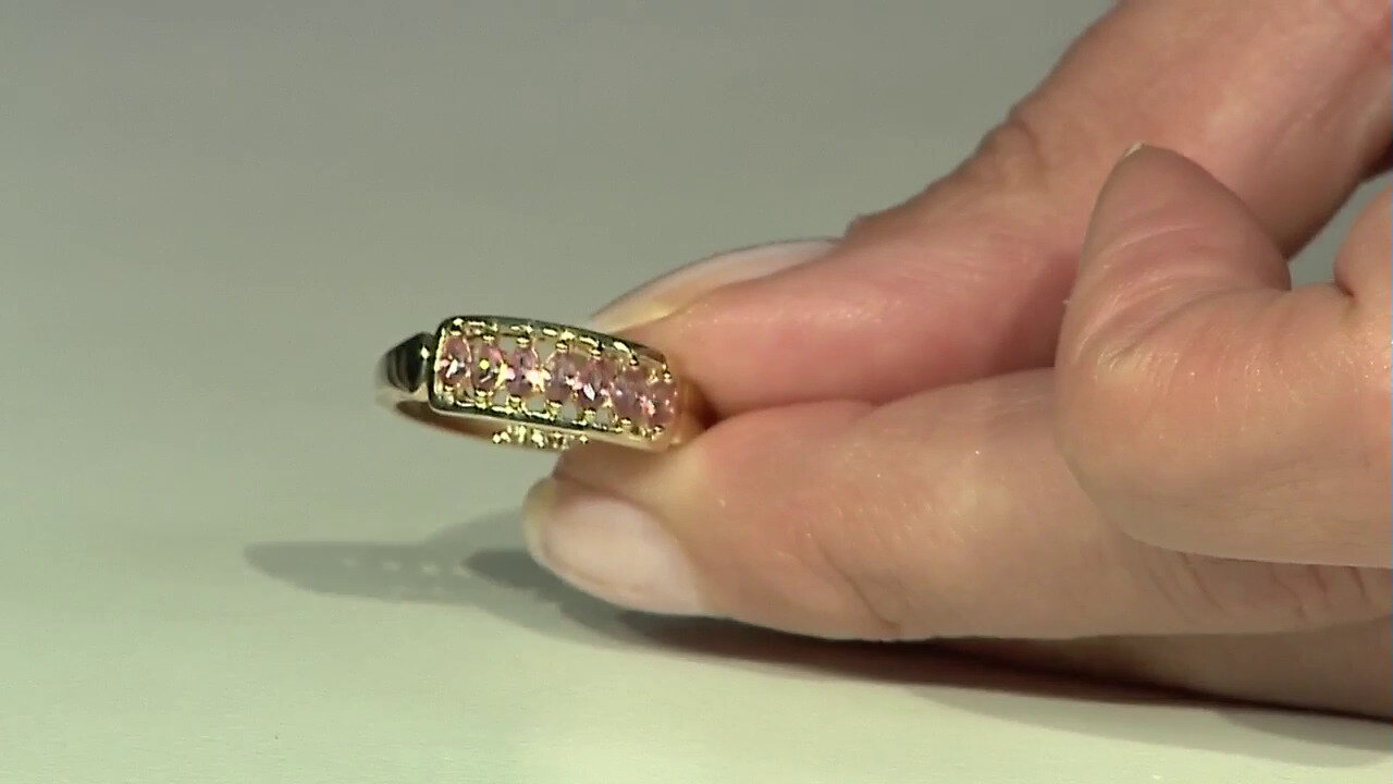 Video 10K Unheated Padparadscha Sapphire Gold Ring