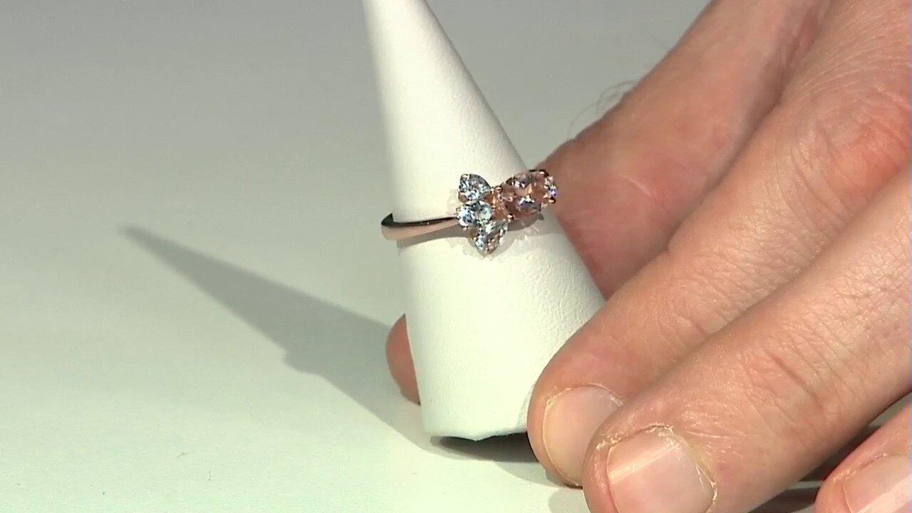 Video 10K AAA Morganite Gold Ring