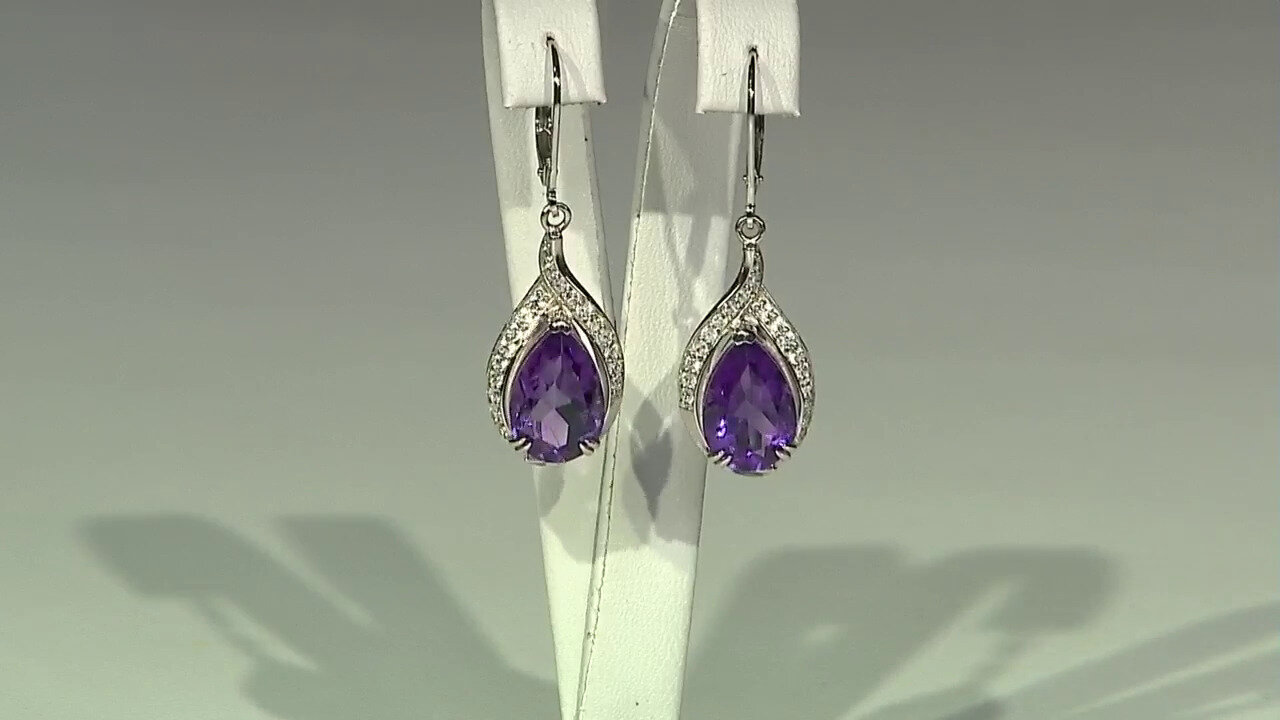 Video Siberian Amethyst Silver Earrings