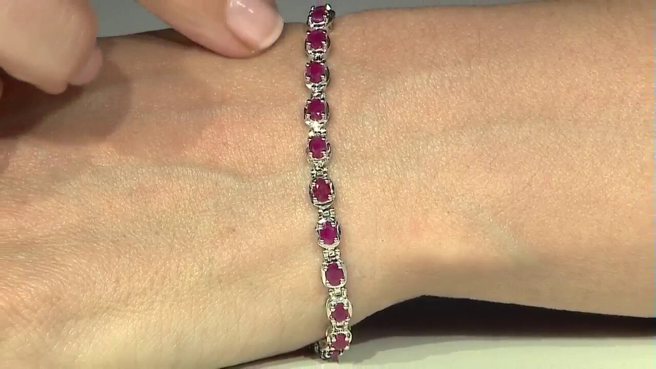 Video Zilveren armband met robijnen