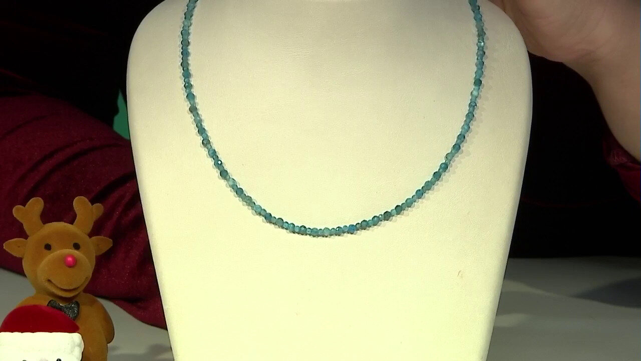 Video Collier en argent et Apatite bleu néon