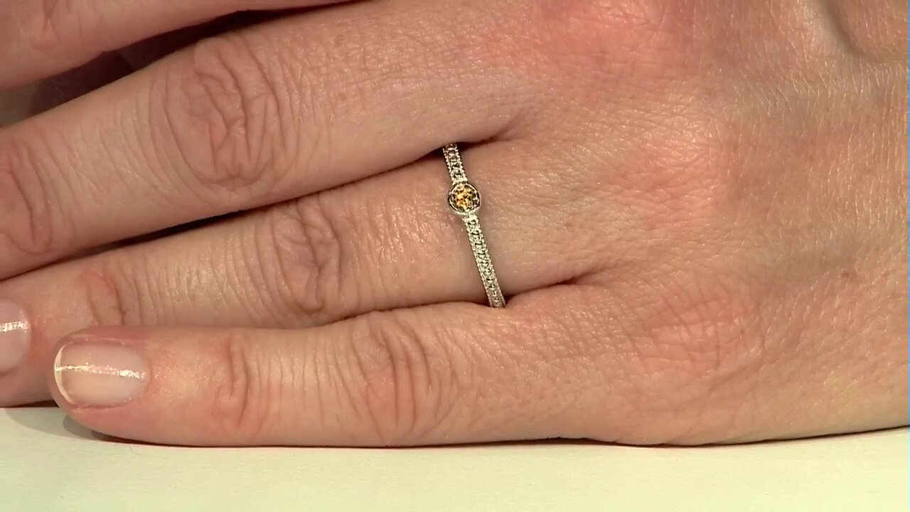 Video Yellow Zircon Silver Ring