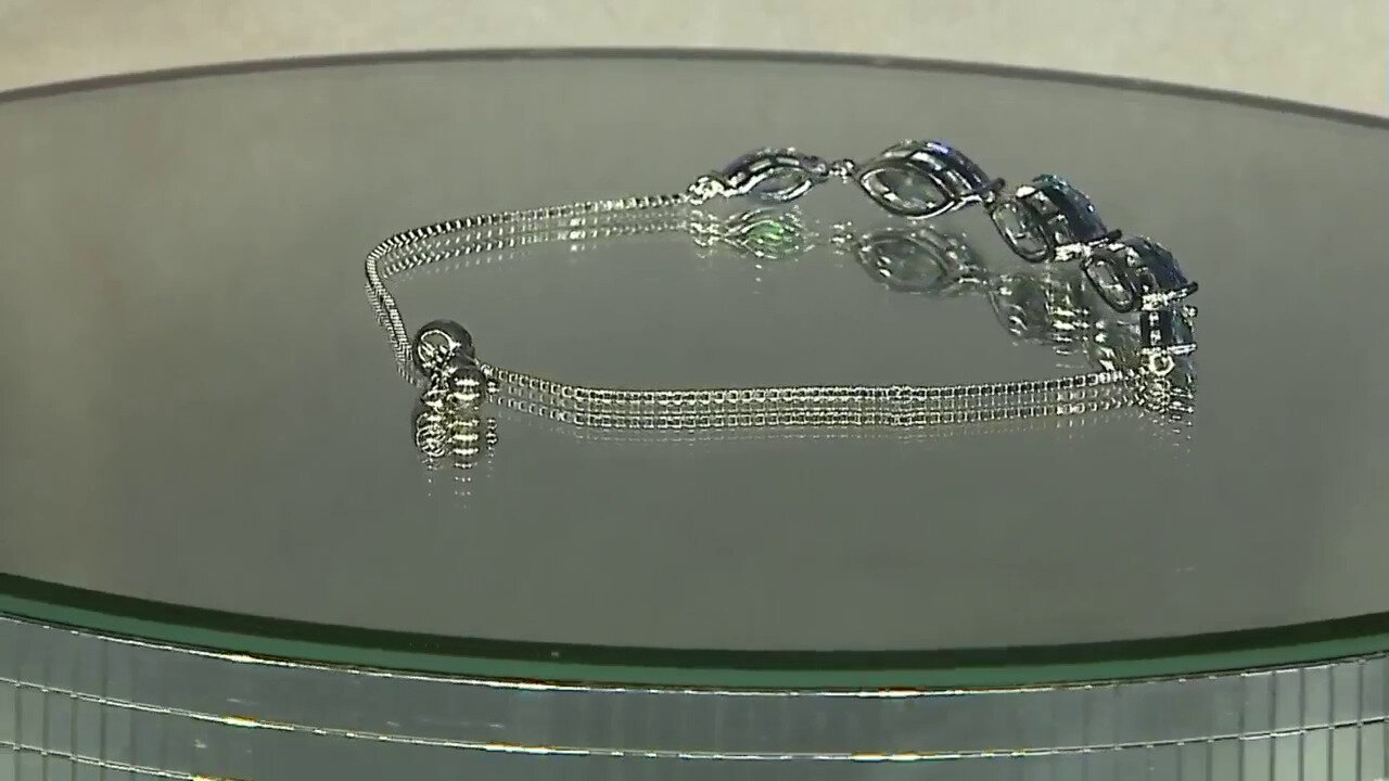 Video Brazalete en plata con Cuarzo Místico azul