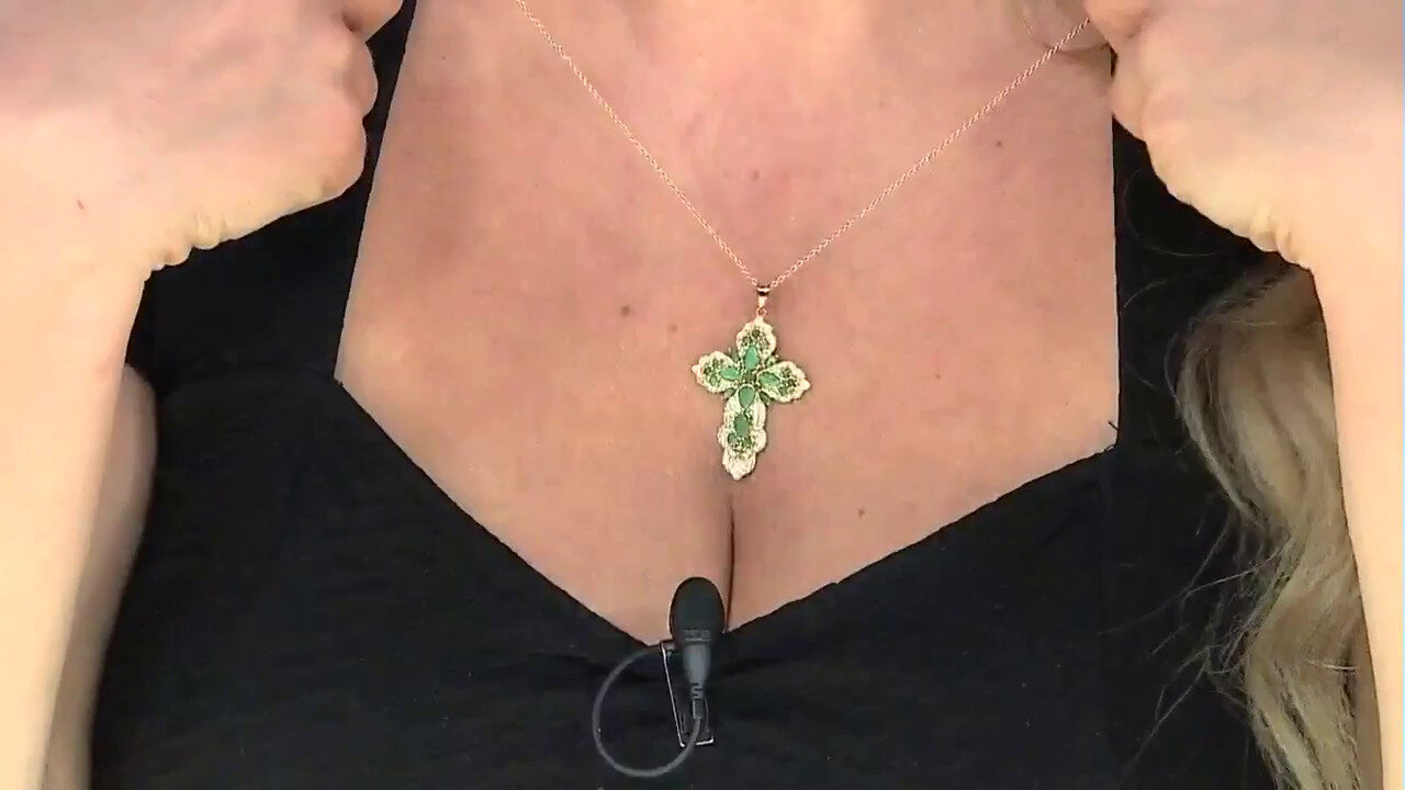 Video Collana in argento con Smeraldo Brasiliano