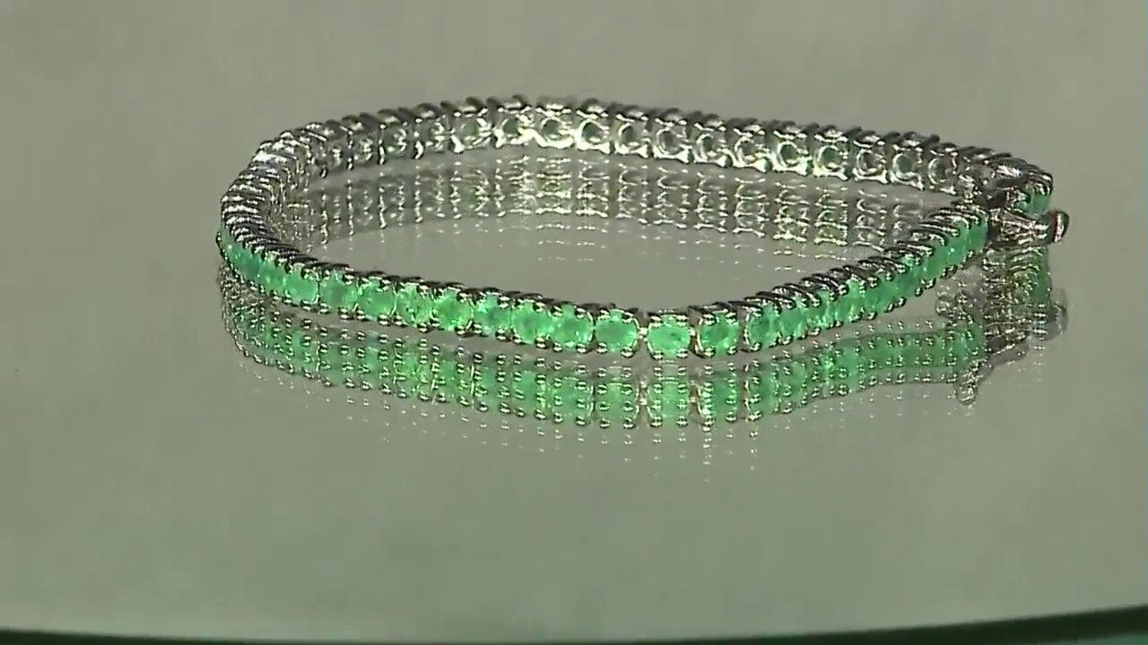 Video Brazilian Emerald Silver Bracelet