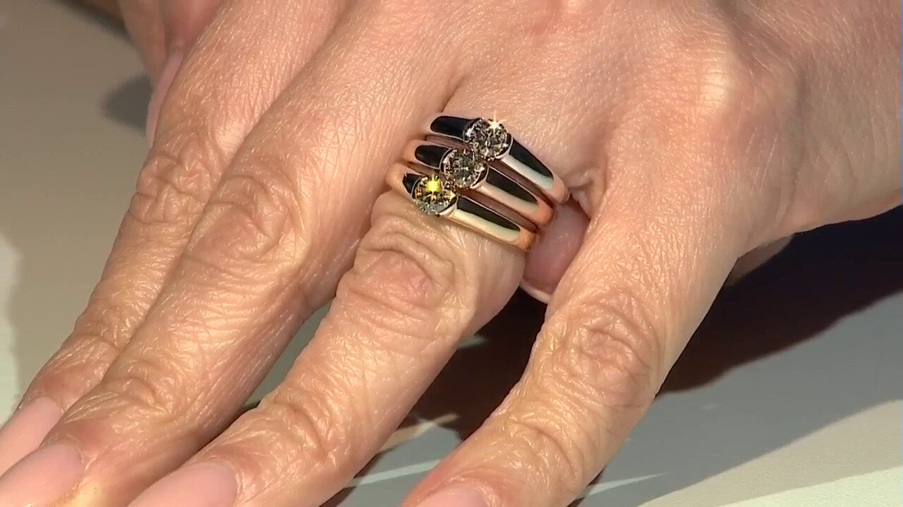 Video 14K SI1 Argyle Rose De France Diamond Gold Ring (Annette)