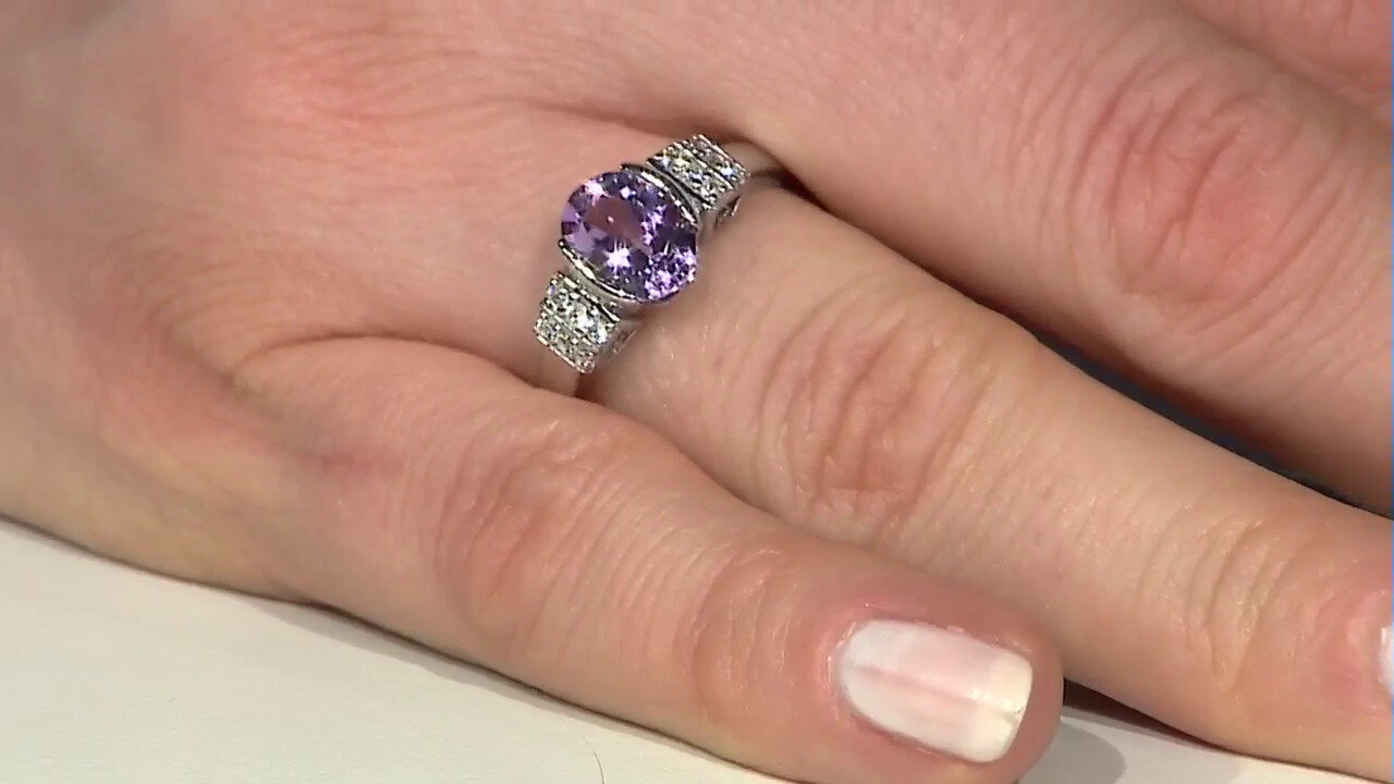 Video Rose de France Amethyst Silver Ring