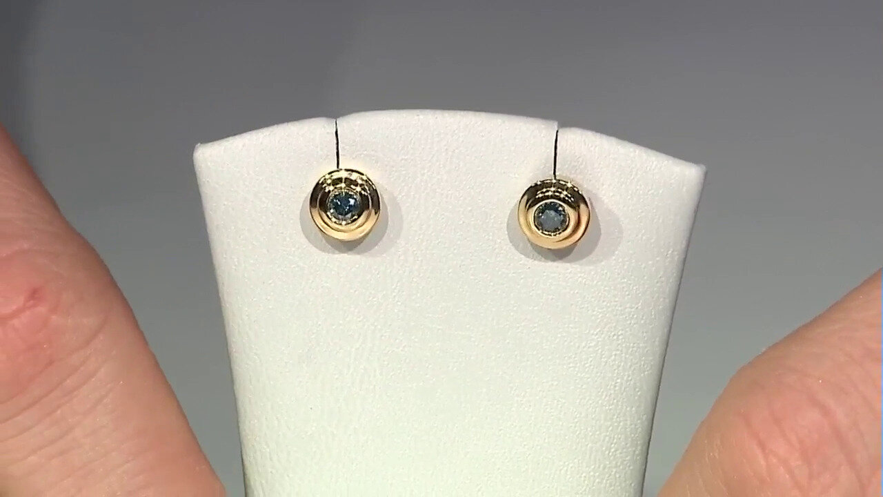 Video I2 Blue Diamond Silver Earrings