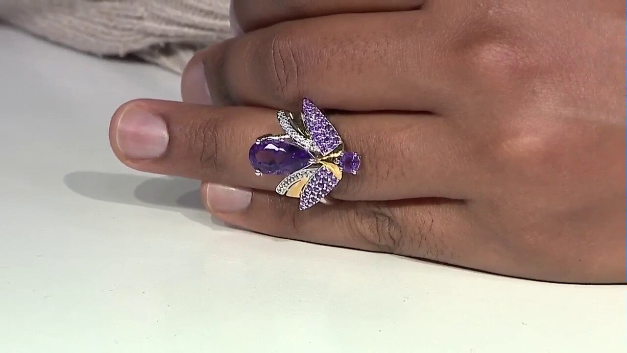 Video Zambian Amethyst Silver Ring